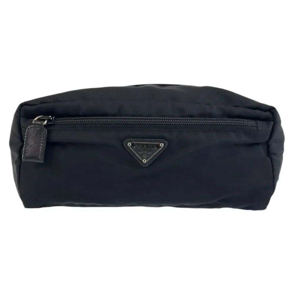 Prada Tessuto Triangle Logo Clutch